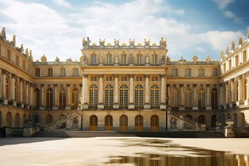 Fototapeta premium Building place of versatile, View of capitol or city hall is the municipal administration palace of Versailles AI Generated 