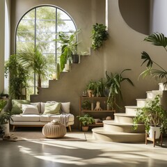interior design with indoor plants