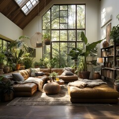 interior design with indoor plants