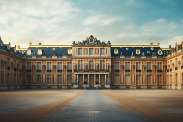 Fototapeta na wymiar Building place of versatile, View of capitol or city hall is the municipal administration palace of Versailles AI Generated 