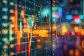 Fototapeta premium Financial graph on virtual screen