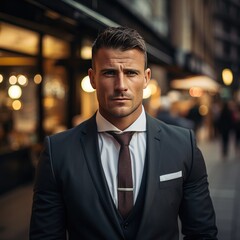 Handsome smiling confident businessman portrait