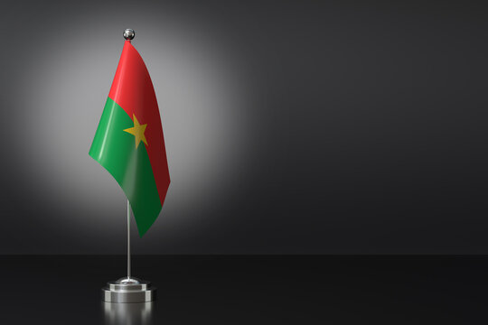 Small National Flag of the Republic of Burundi on a Black Background. 3d Rendering