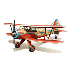 Vintage biplane isolated on white