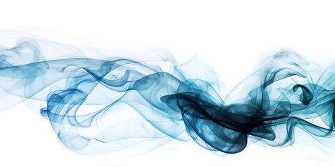 Dark Blue Smoke Isolation on White Background