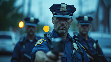 A group of armed police officers operating to catch criminals