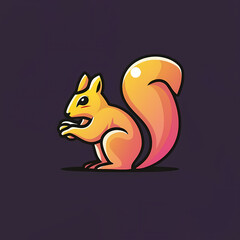 Gradient Colored Squirrel Logo Illustration.