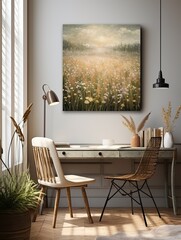 Vintage Painting: Glistening Meadows | Nature Artwork | Wall Decor