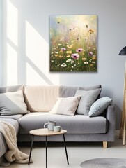 Vintage Painting: Glistening Meadows Wall Decor _ Nature Artwork