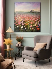 Glistening Meadows: Vintage Nature Artwork - Wall Decor & Painting