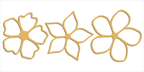 wooden flower laser cut design element in vector eps