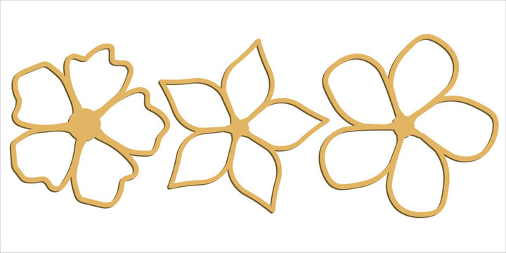 wooden flower laser cut design element in vector eps