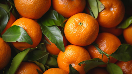 tangerines with leaves. fresh fruits
