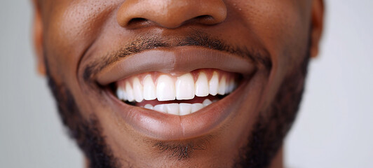 Fototapeta premium Beautiful smile with clean white teeth