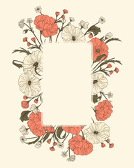 A rectangular frame of wildflowers  - 732738055