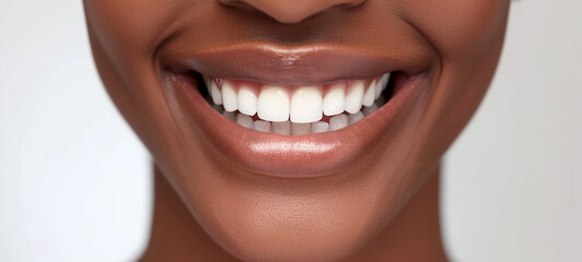 Naklejka premium Beautiful smile with clean white teeth