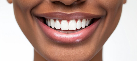 Naklejka premium Beautiful smile with clean white teeth