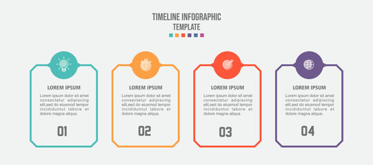 Vector Infographic label design template with icons and 4 options or steps.