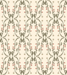 Symmetrical botanical pattern with floral