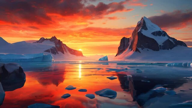 Arctic sunset. 