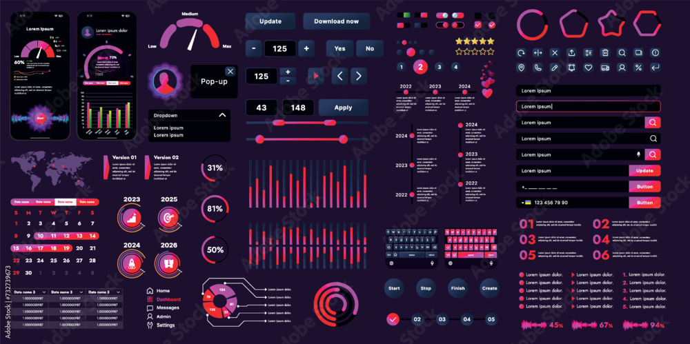 Poster the picture shows a modern interface for a website or mobile application. design elements include bu