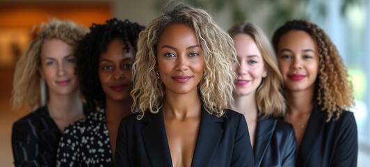 International Women's Day portrait of multi ethnic mixed age range women