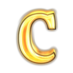 Glowing gold symbol. letter c