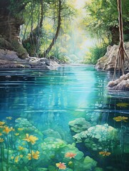Lagoon Wall Art: Crystal Waters in Nature Print