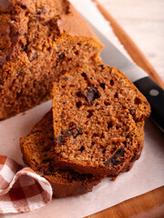 Chocolate cake with chocolate chunks
