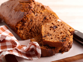 Chocolate cake with chocolate chunks
