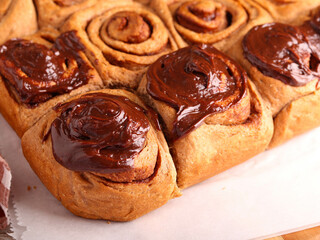 Chocolate cinnamon swirl buns