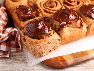 Chocolate cinnamon swirl buns