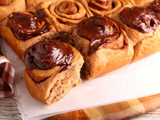 Chocolate cinnamon swirl buns