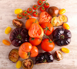 Mix of different sorts of tomatoes
