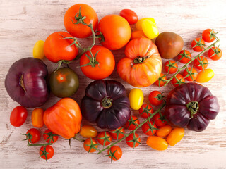 Mix of different sorts of tomatoes