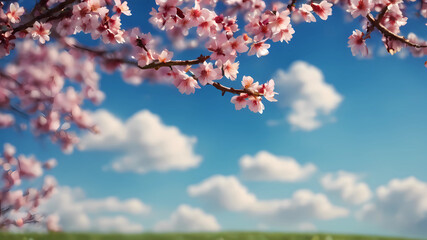 blue sky realistic blurred spring background