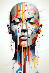 
Abstract Technicolor Face Artwork.
Modern abstract portrait with vibrant technicolor and circuitry elements, ideal for contemporary art themes, tech-related designs, and creative visuals.