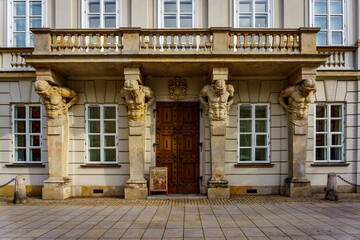 The entrance of the Museum of the University of Warsaw, Poland, October 2023.
