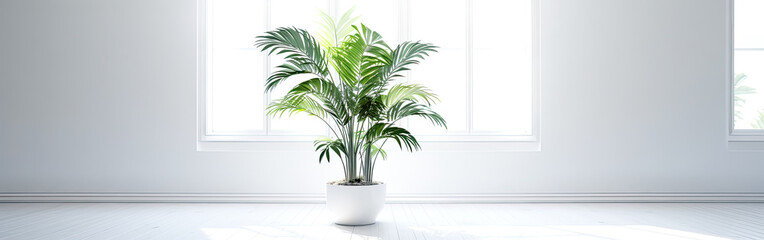 A large indoor tropical plant thrives in a bright room