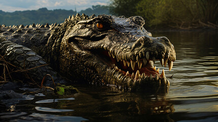 Fototapeta premium alligator in the water