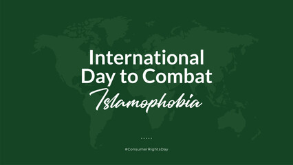 international day to combat islamophobia observed annually on 15th of march. Vector illustration of International Day To Combat Islamophobia