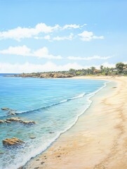 Mediterranean Beaches Panoramic Print: Stunning Nature Artwork Embracing the Beauty of Sand and Sea