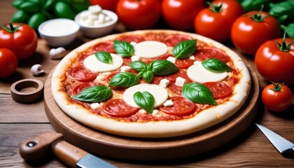 pizza, food, cheese, italian, isolated, mozzarella, baked, tomato, meal, restaurant, vegetable, delicious, pepperoni, pepper, basil, crust, tasty