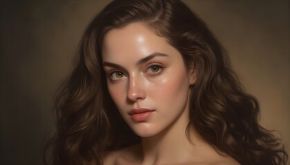 Fototapeta premium woman, beauty, face, model, glamour, make-up, close-up, skin, people, closeup, person, lips, eyes, hair, fashion, profile, makeup, business, lady, looking, brunette