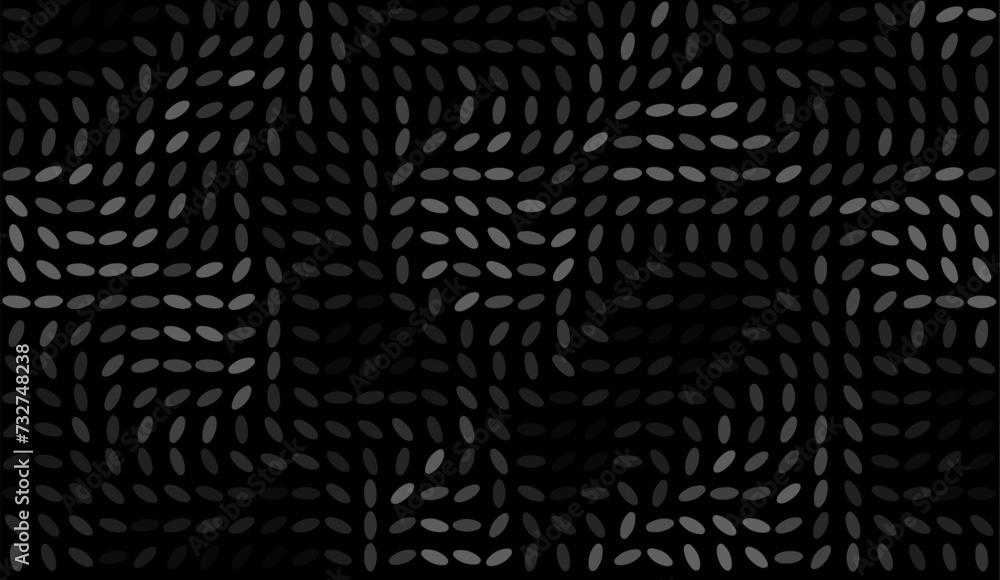 Poster Black Background with Gray Gradient Pattern. Dark Abstract Geometric Scattered Shapes
