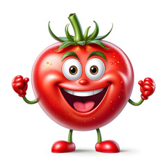 tomato vegetable character mascot on white background