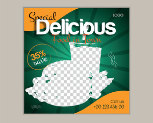 Food menu restaurant social media post template