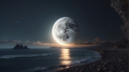 Fototapeta na wymiar moon on sky