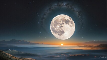 Fototapeta na wymiar moon on sky