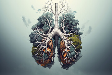 smoker's lung - obrazy, fototapety, plakaty
